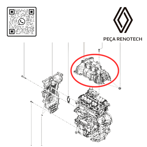 132659136R  TAMPA DE VALVULAS MOTOR 1.0 12V B4D LOGAN II_SANDERO II  RN 59136R-I -4-